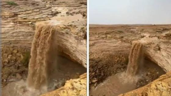 مشاهد جذابة لشلالات الواشلة وسط جبل طويق في المملكة العربية السعودية